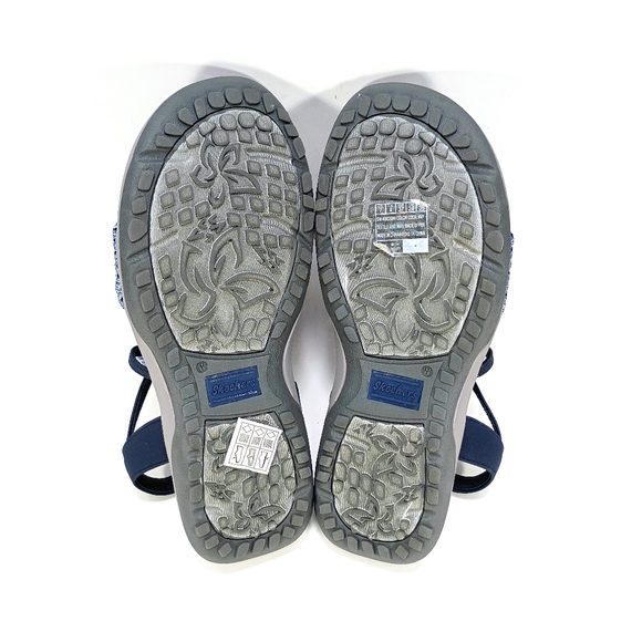 Skechers Reggae Slim Sketch Appeal Womens 7 Wide Blue Slingback Sandals - Picture 9 of 10